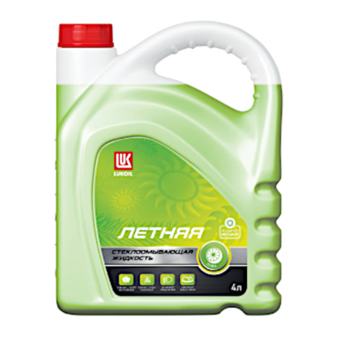 Жидкость стекло очищающая LUKOIL (лето) WHITE EDITION, канистра 4л