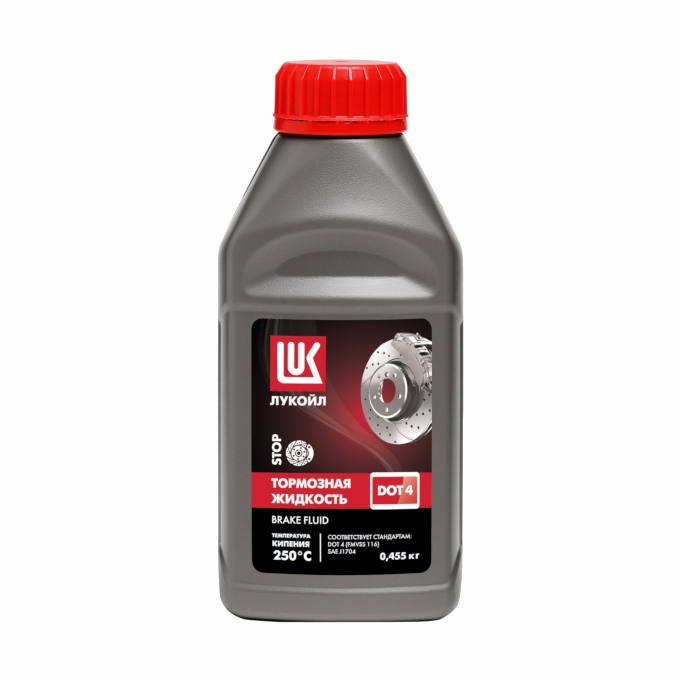 Тормозная жидкость LUKOIL DOT-4, канистра 0,5л/0,455кг