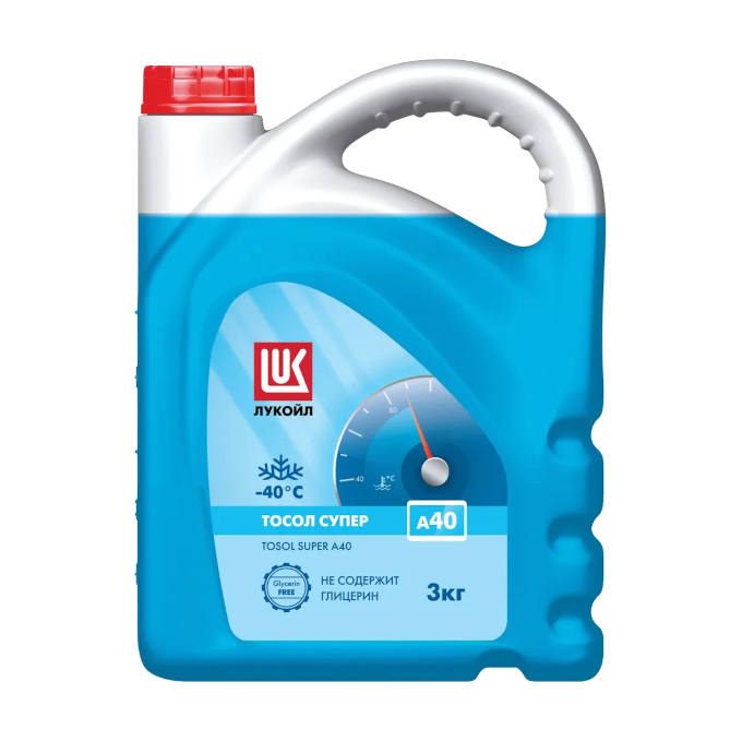Тосол LUKOIL SUPER А40 (без глицерина), канистра 3л/3кг